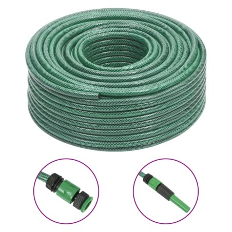 Tuyau d'arrosage avec jeu de raccords vert 0,5" 100 m PVC 551957551957