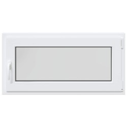 Fenêtre de sous-sol RISOR Blanc 100 x 50 cm PVC et verre 551975551975