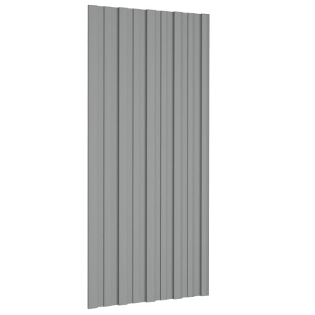 Panneau de toiture 36 pcs Gris 100 x 45 cm Acier galvanisé 552000552000