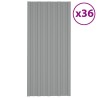 Panneau de toiture 36 pcs Gris 100 x 45 cm Acier galvanisé 552000552000