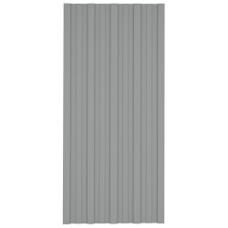 Panneau de toiture 36 pcs Gris 100 x 45 cm Acier galvanisé 552000552000