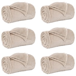 Couvertures à jeter 6 pcs Beige 240 x 270 cm Toison 552003552003