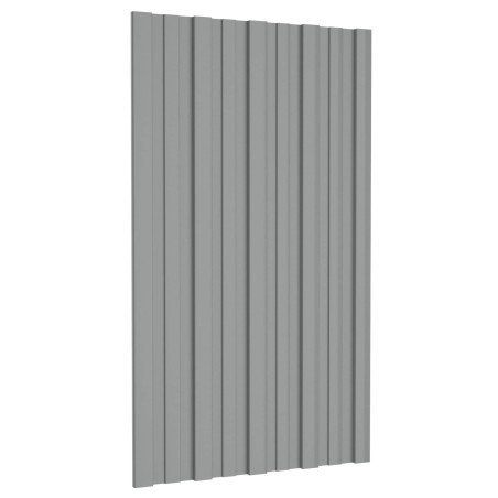 Panneau de toiture 36 pcs Gris 80 x 45 cm Acier galvanisé 552006552006