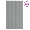 Panneau de toiture 36 pcs Gris 80 x 45 cm Acier galvanisé 552006552006