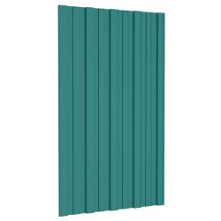 Panneau de toiture 12 pcs Vert 80 x 45 cm Acier galvanisé 552007552007