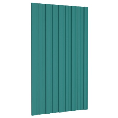 Panneau de toiture 12 pcs Vert 80 x 45 cm Acier galvanisé 552007552007