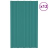 Panneau de toiture 12 pcs Vert 80 x 45 cm Acier galvanisé 552007552007