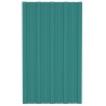 Panneau de toiture 12 pcs Vert 80 x 45 cm Acier galvanisé 552007552007