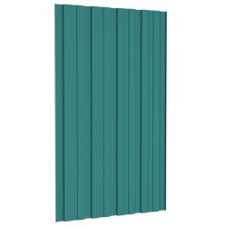 Panneau de toiture 12 pcs Vert 80 x 45 cm Acier galvanisé 552007552007