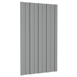 Panneau de toiture 12 pcs Gris 80 x 45 cm Acier galvanisé 552009552009
