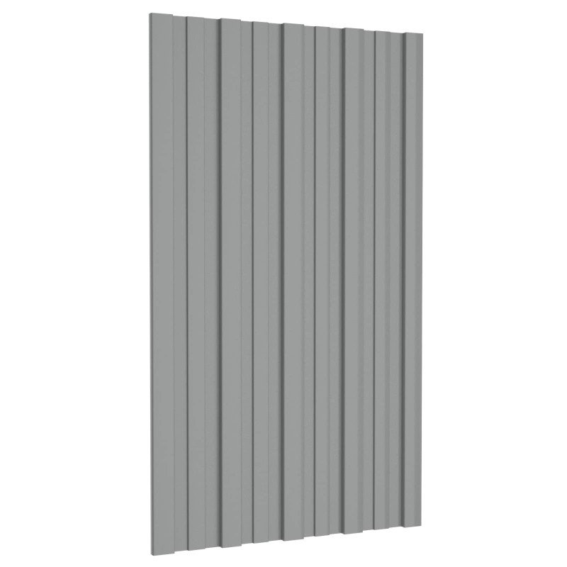Panneau de toiture 12 pcs Gris 80 x 45 cm Acier galvanisé 552009552009