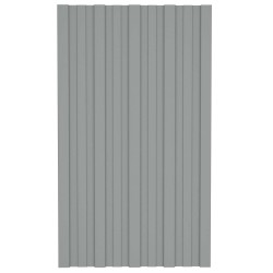 Panneau de toiture 12 pcs Gris 80 x 45 cm Acier galvanisé 552009552009
