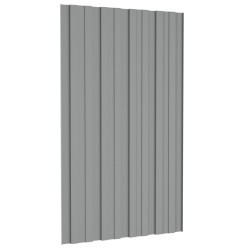 Panneau de toiture 12 pcs Gris 80 x 45 cm Acier galvanisé 552009552009