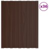 Panneau de toiture 36 pcs Marron 60 x 45 cm Acier galvanisé 552073552073