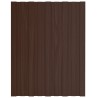 Panneau de toiture 36 pcs Marron 60 x 45 cm Acier galvanisé 552073552073