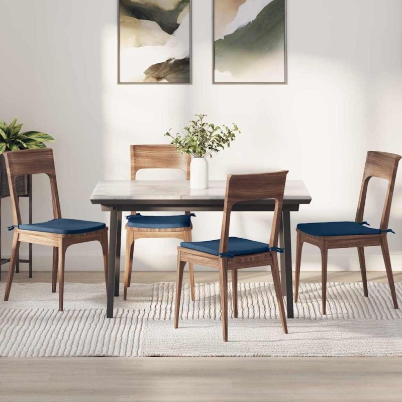 Coussins de siège 4 pcs Bleu 40 x 40 x 3 cm tissu 552078552078