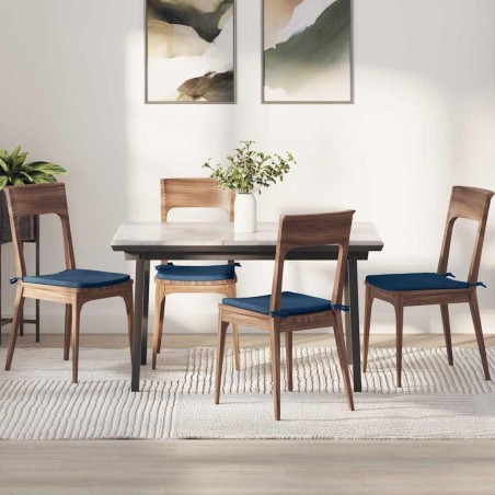 Coussins de siège 4 pcs Bleu 40 x 40 x 3 cm tissu 552078552078