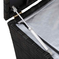 Boîte de rangement de jardin noir 150x50x60 cm résine tressée 552079552079