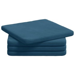 Coussins de siège 4 pcs Bleu 40 x 40 x 3 cm Velours 552082552082