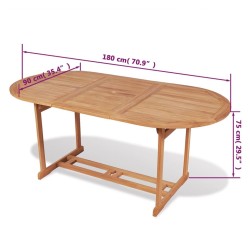 Table de jardin 180x90x75 cm Bois de teck solide 552088552088