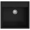Évier de cuisine avec trou de trop-plein Noir Granit 552090552090
