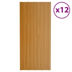 Panneau de toiture 12 pcs Naturel 100 x 45 cm Acier galvanisé 552091552091