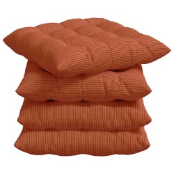Coussins de siège 4 pcs Rouge orange 40 x 40 x 6 cm 552092552092