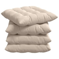 Coussins de siège 4 pcs Beige 40 x 40 x 6 cm Microfibre 552095552095