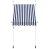Auvent rétractable manuel 150 cm Rayures bleues et blanches 552097552097