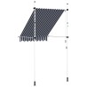 Auvent rétractable manuel 150 cm Rayures bleues et blanches 552097552097