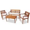 Salon de jardin avec coussins 4 pcs bois de teck solide 552103552103