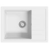 Évier de cuisine avec trou de trop-plein ovale Blanc Granit 552106552106