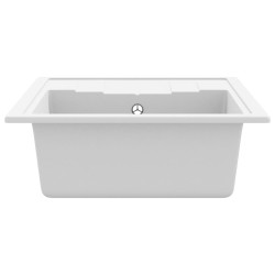 Évier de cuisine avec trou de trop-plein ovale Blanc Granit 552106552106