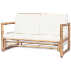 Salon de jardin 4 pcs avec coussins Bambou 552107552107