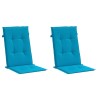 Coussins de chaise de jardin à dossier haut lot de 2 bleu tissu 552108552108