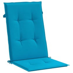 Coussins de chaise de jardin à dossier haut lot de 2 bleu tissu 552108552108