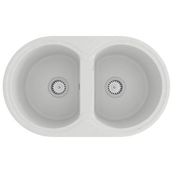 Évier de cuisine Blanc 78 x 47 x 20.5 cm Granite 552109552109