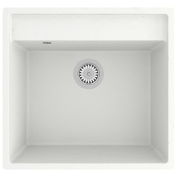 Évier de cuisine avec trou de trop-plein Blanc Granit 552112552112