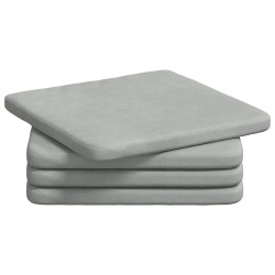 Coussins de siège 4 pcs Gris clair 40 x 40 x 3 cm Velours 552113552113