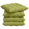 Coussins de siège 4 pcs Vert clair 40 x 40 x 6 cm tissu 552114552114