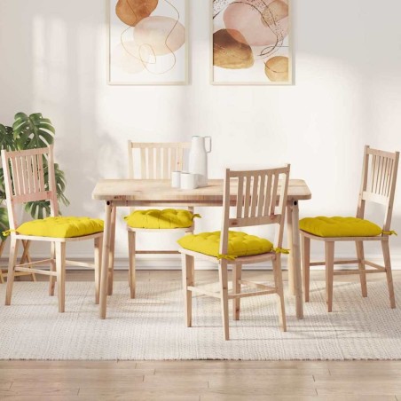 Coussins de siège 4 pcs Jaune clair 40 x 40 x 6 cm tissu 552115552115