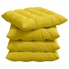 Coussins de siège 4 pcs Jaune clair 40 x 40 x 6 cm tissu 552115552115