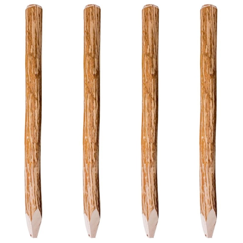 Poteaux pointus de clôture 4 pcs Bois de noisetier 120 cm 552118552118