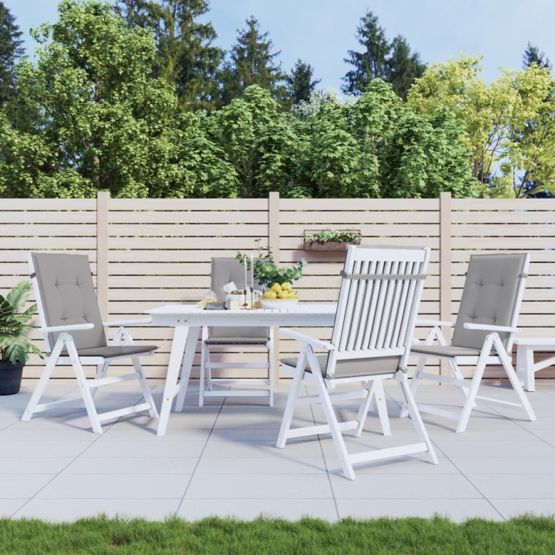 Coussins de chaise de jardin à dossier haut lot de 4 gris tissu 552120552120