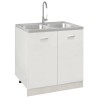 Évier de cuisine à double lavabo argenté 800x600x155 mm inox 552122552122
