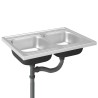 Évier de cuisine à double lavabo argenté 800x600x155 mm inox 552122552122