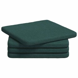 Coussins de siège 4 pcs Vert foncé 40 x 40 x 3 cm tissu 552124552124