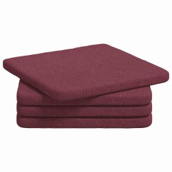 Coussins de siège 4 pcs Bordeaux 40 x 40 x 3 cm tissu 552126552126