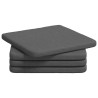 Coussins de siège 4 pcs Gris foncé 40 x 40 x 3 cm tissu 552128552128