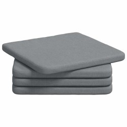Coussins de siège 4 pcs Gris clair 40 x 40 x 3 cm tissu 552129552129